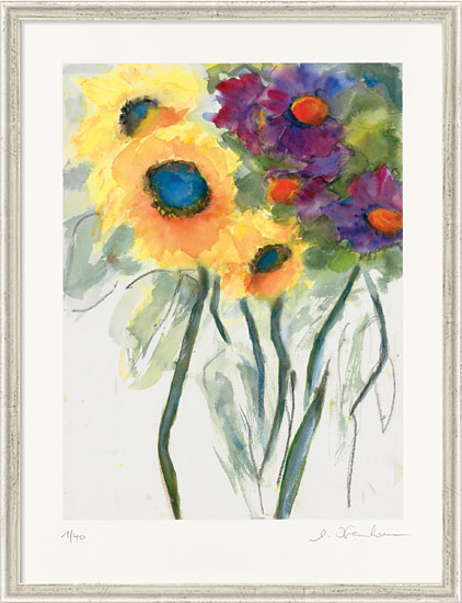 Christine Kremkau: Bild ‚Sonnenblumen‘ (2014), gerahmt