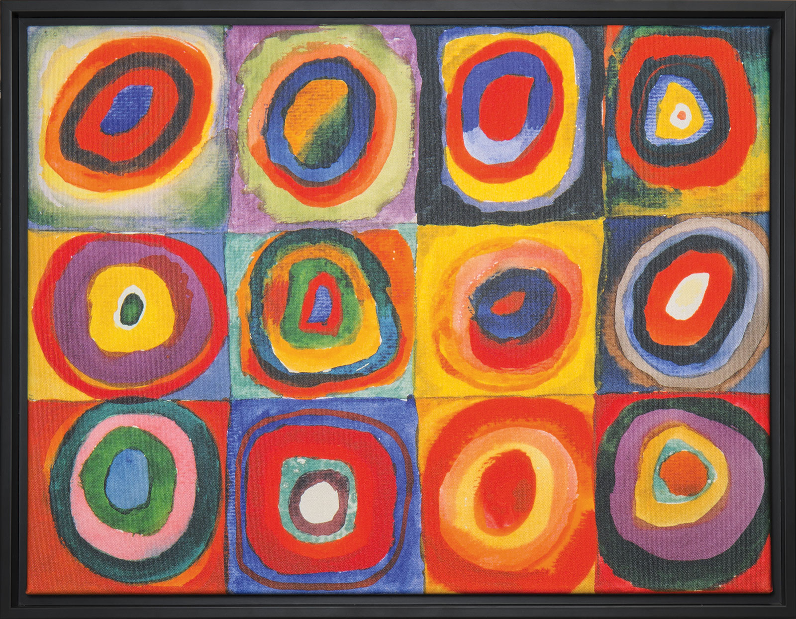 Wassily Kandinsky: Bild ‚Farbstudie Quadrate‘ (1913), gerahmt