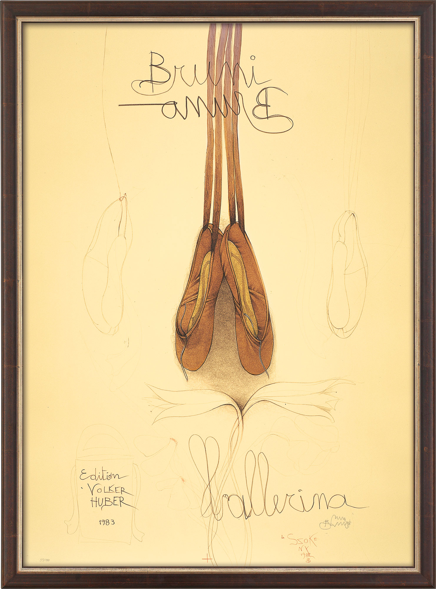 Bruno Bruni: Bild ‚Ballerina‘ (1983), gerahmt