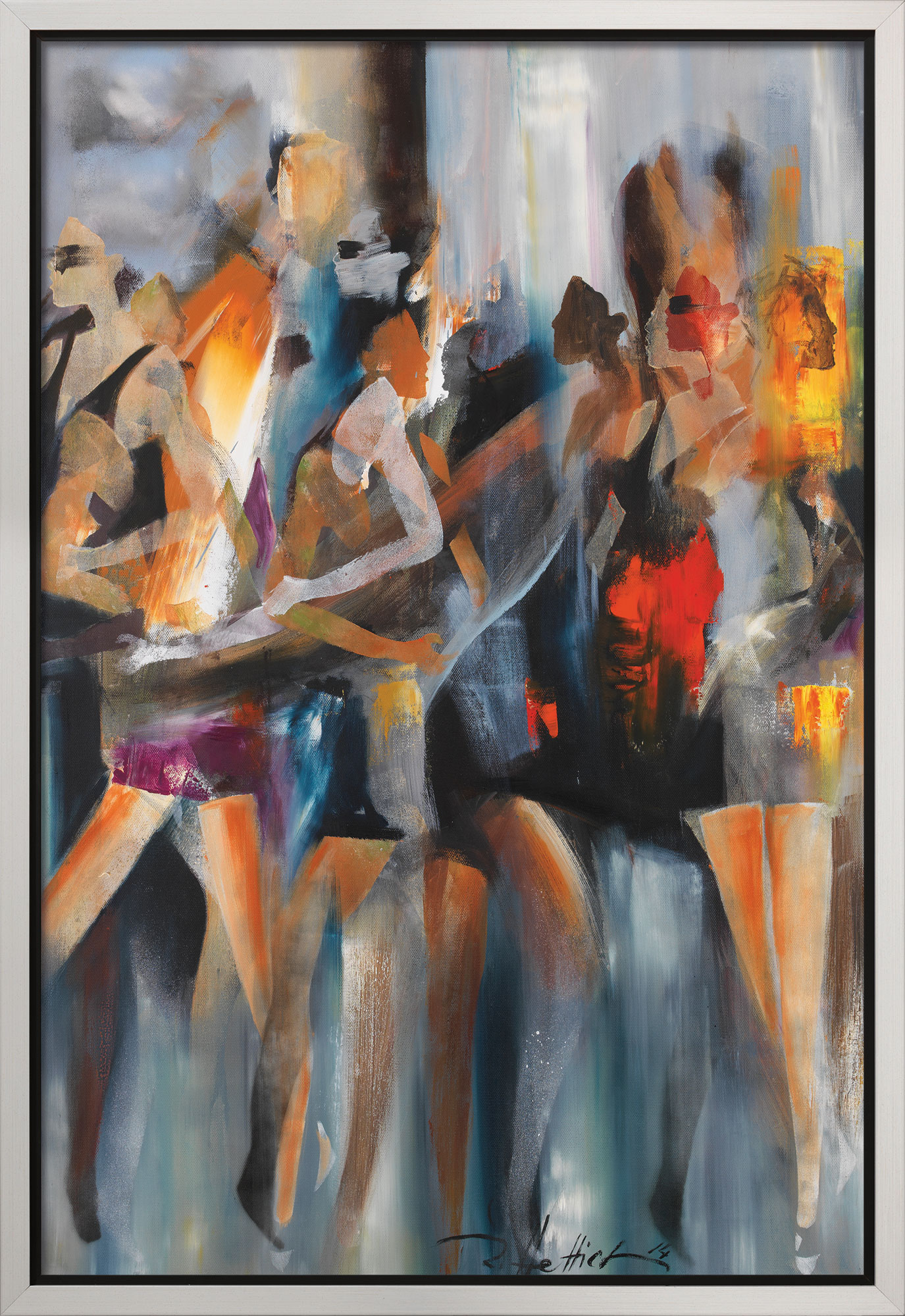 Robert Hettich: Bild ‚Zusammenkunft I‘ (2014), gerahmt