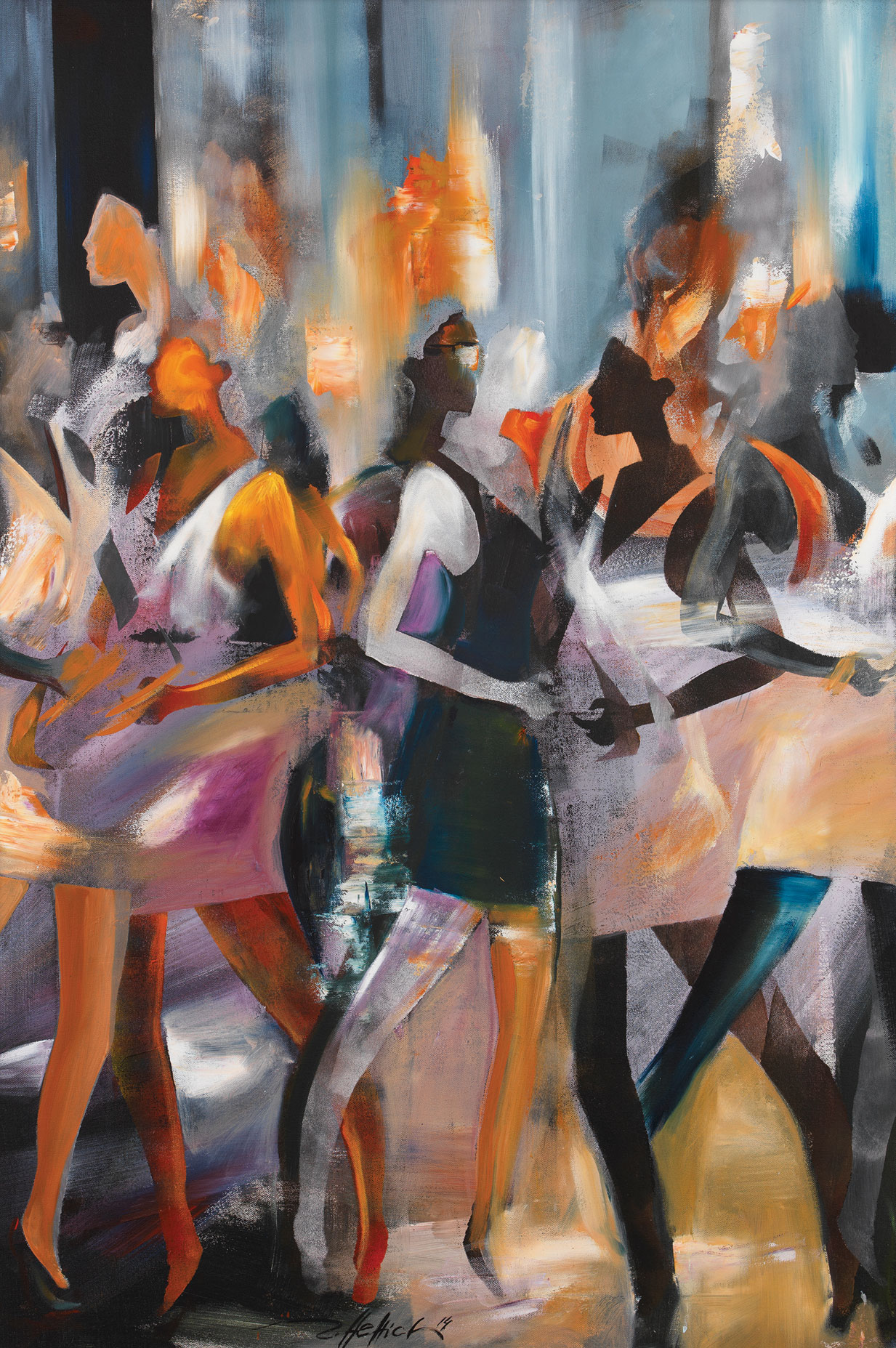 Robert Hettich: Bild ‚Zusammenkunft II‘ (2014), auf Keilrahmen