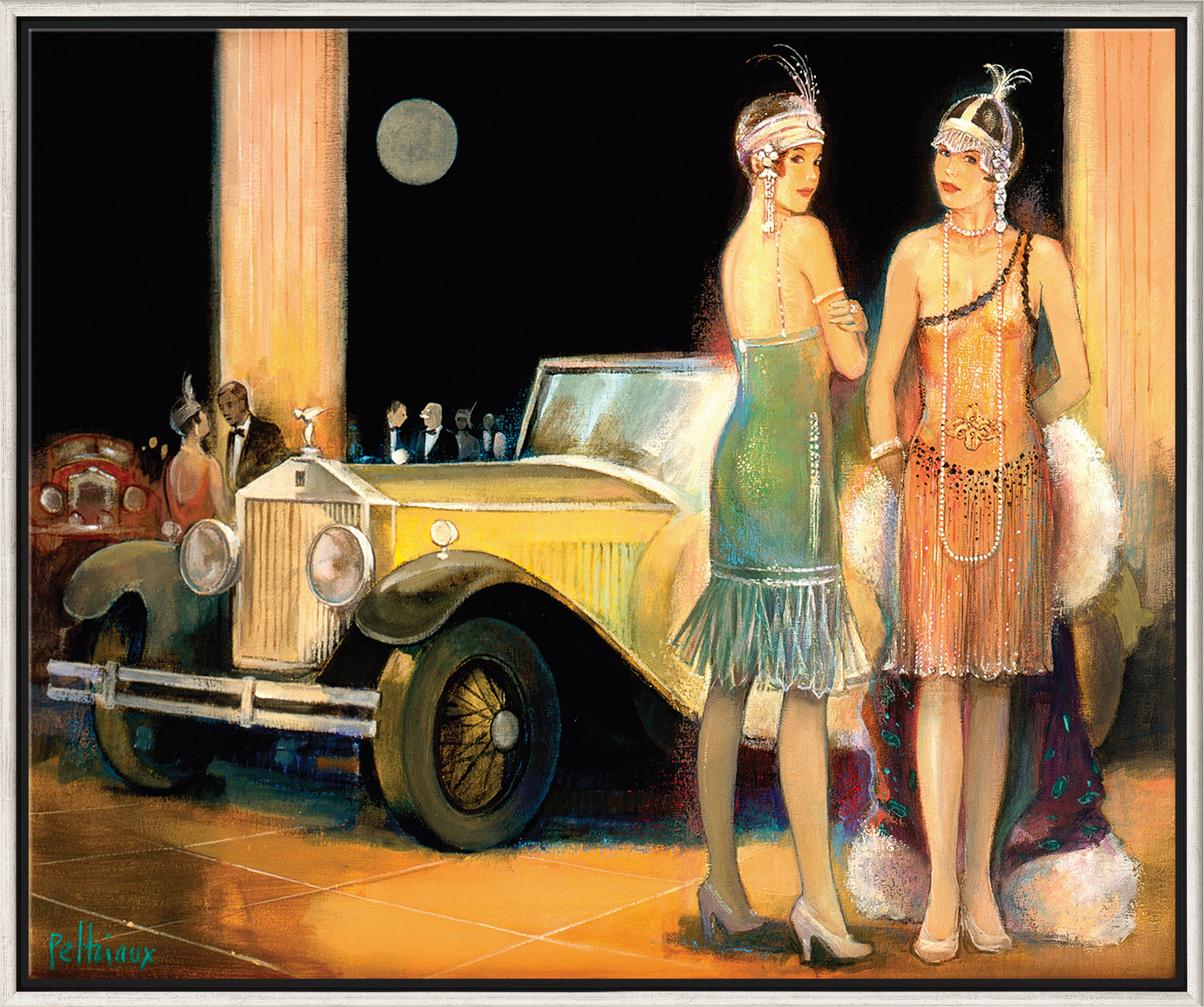 Bernard Peltriaux: Bild ‚Cabriolet Jaune‘, gerahmt