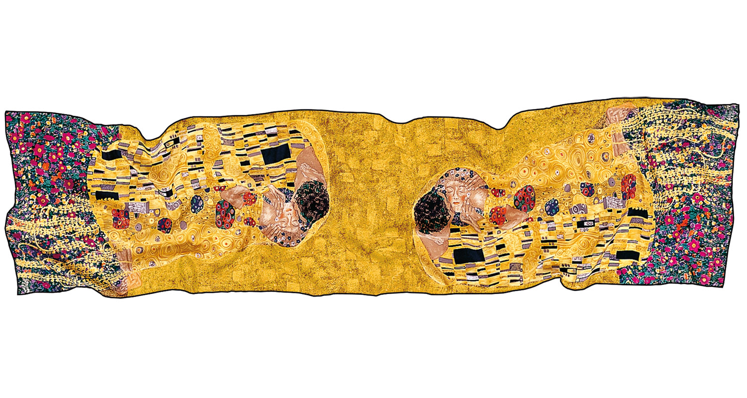 Gustav Klimt: Seidenschal ‚Der Kuss‘