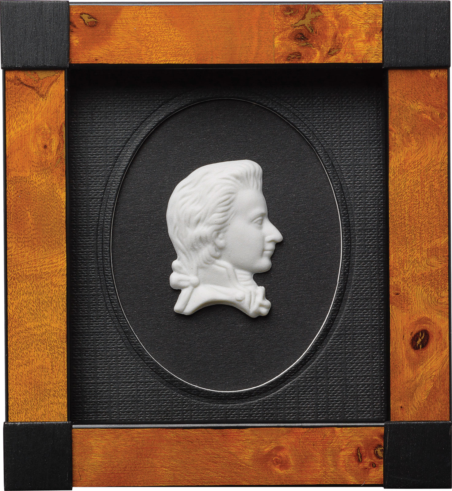 Miniatur-Porzellanbild 'Wolfgang Amadeus Mozart', gerahmt