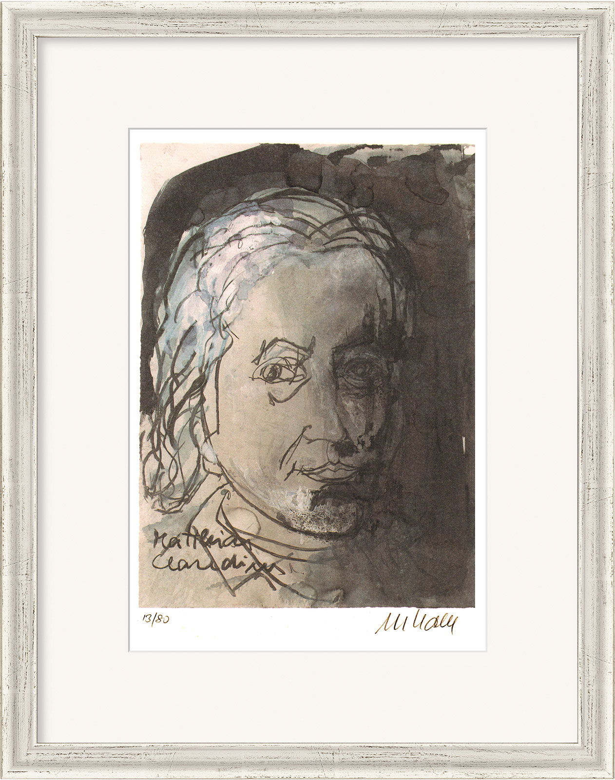 Armin Mueller-Stahl: Bild ‚Matthias Claudius‘ (2015), gerahmt