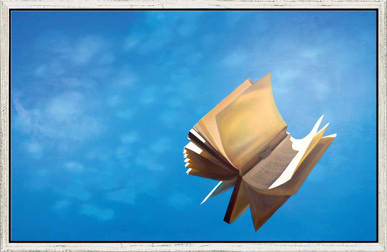 Andreas Weische: Bild ‚Das fliegende Buch‘, gerahmt