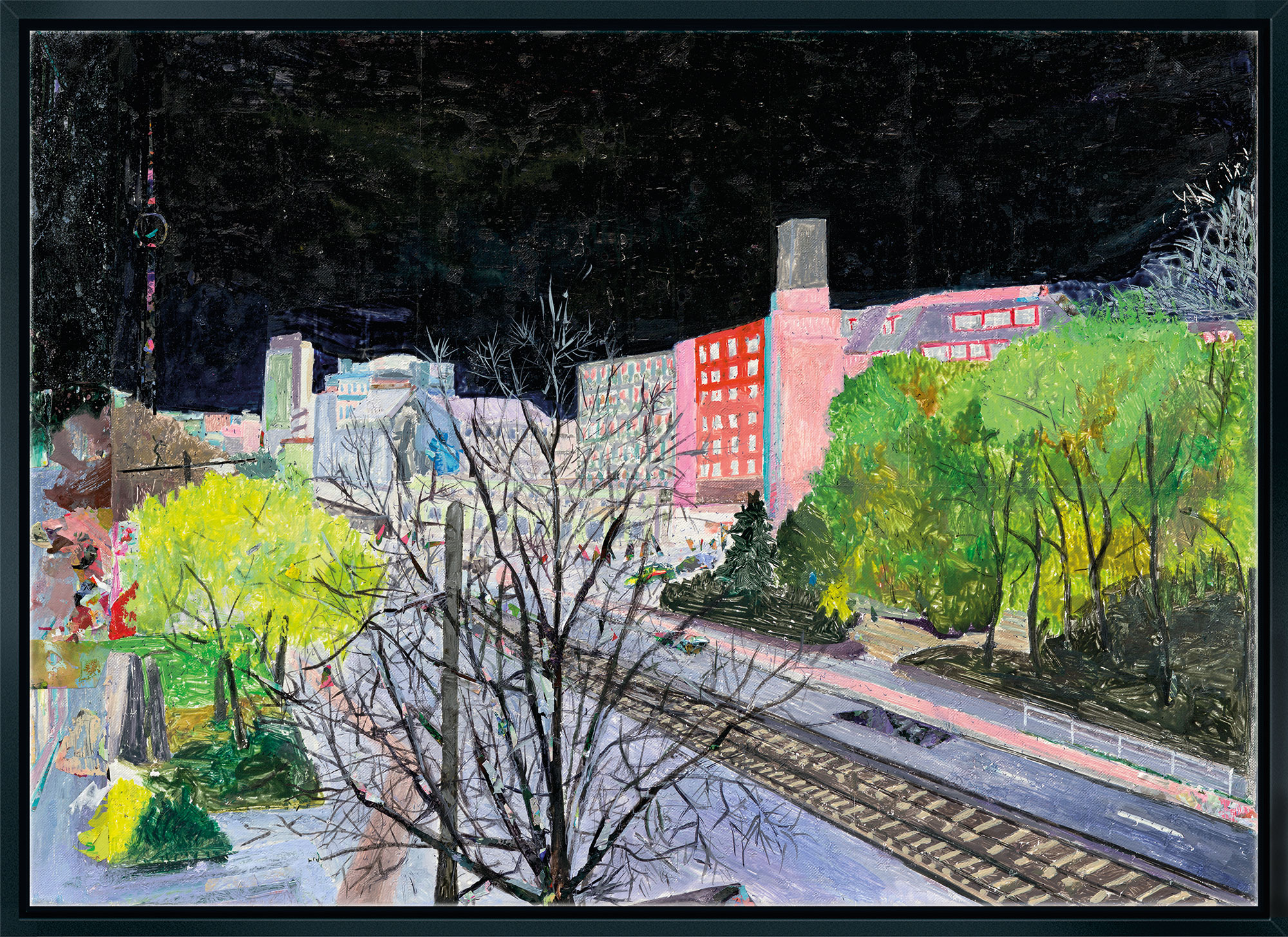 Christian Sauer: Bild ‚Herbst vorm Balkon‘ (2013), gerahmt