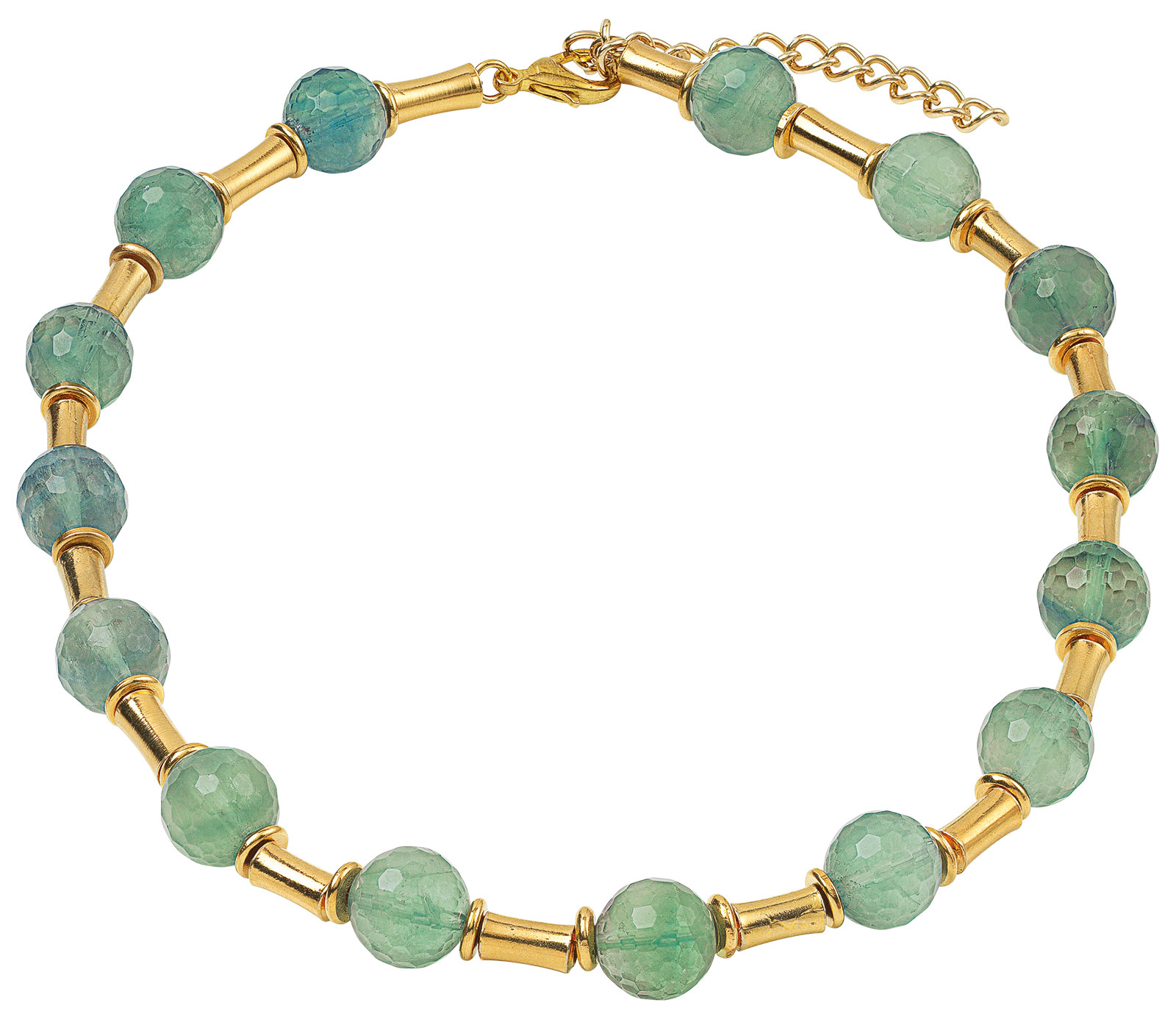 Petra Waszak: Collier ‚Pharao grün‘ mit Fluorid, Schmuck