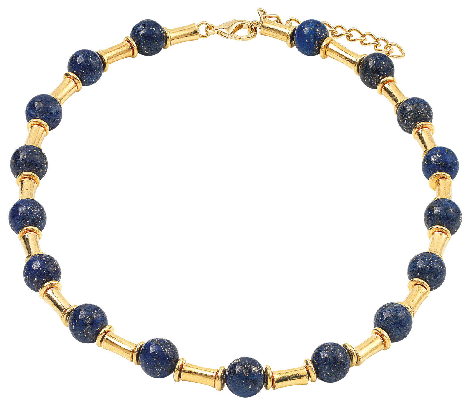 Petra Waszak: Collier ‚Pharao blau‘ mit Lapislazuli, Schmuck