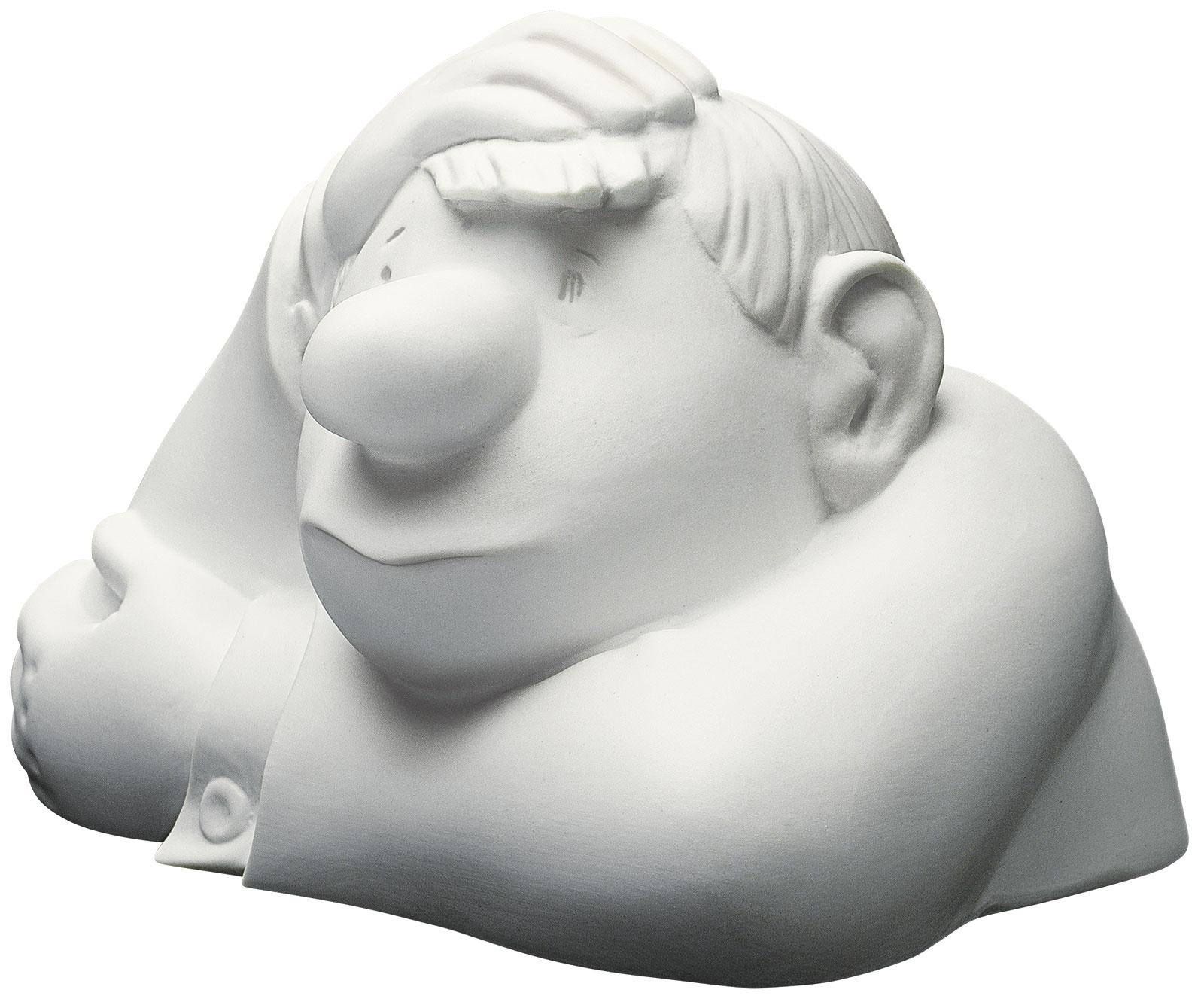 Loriot: Skulptur ‚Der kleine Denker‘, Version in Porzellan