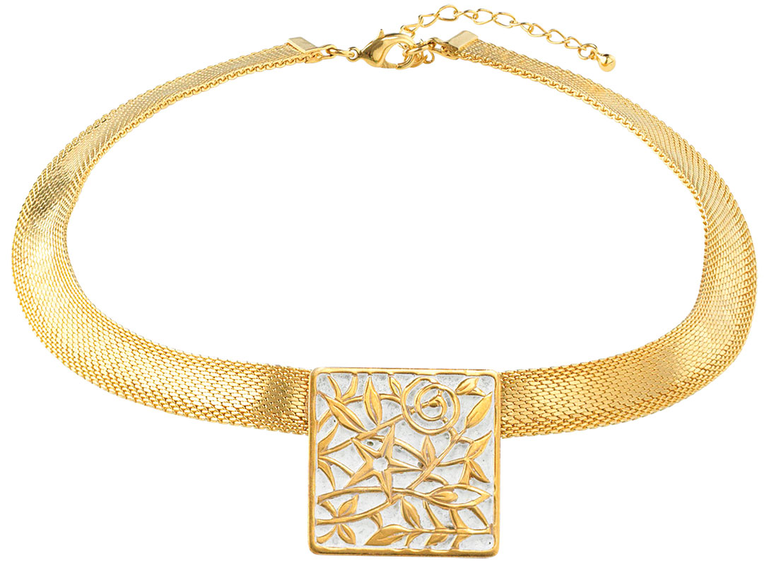 Petra Waszak: Collier ‚Blumen des Jugendstils‘ – nach Gustav Klimt, Schmuck