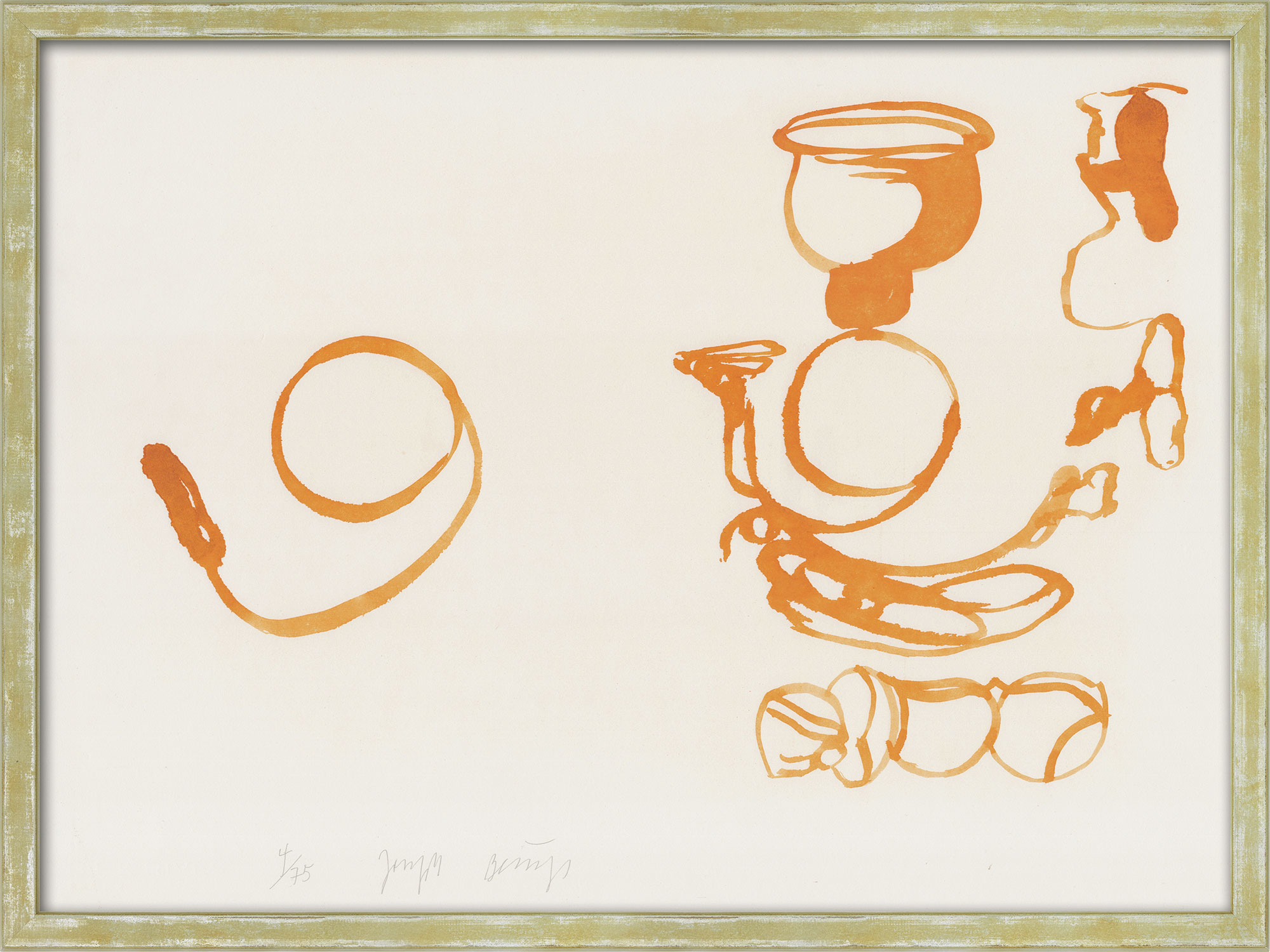 Joseph Beuys: Bild ‚Aus dem Leben der Biene‘ (1978), gerahmt