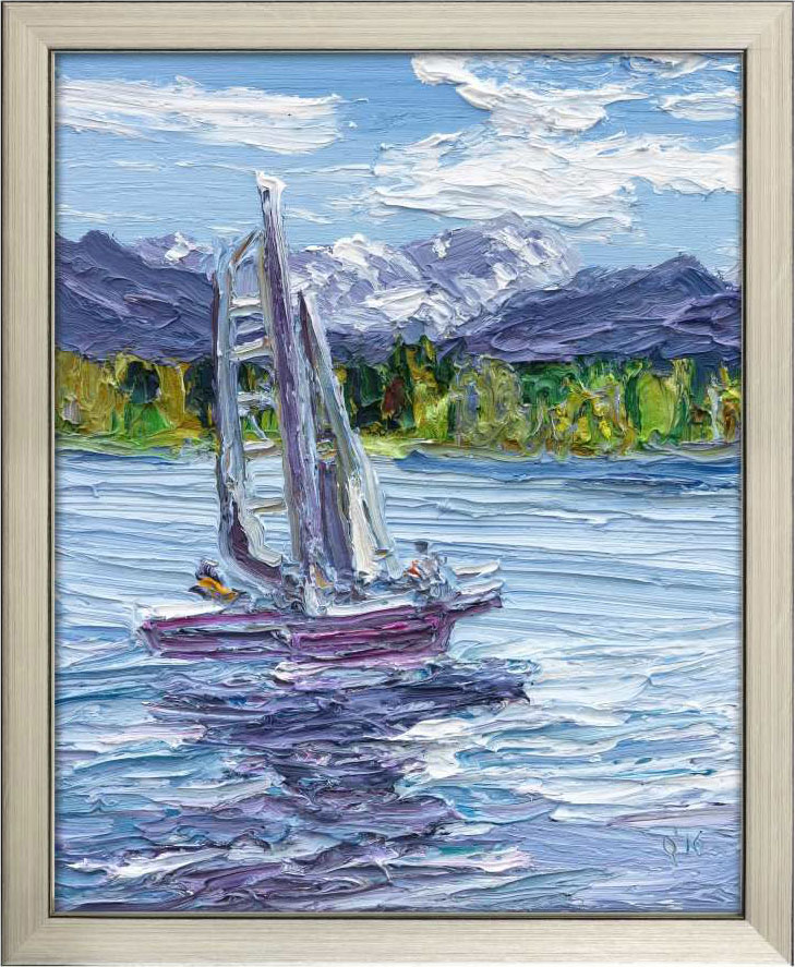 Ben Kamili: Bild ‚Boot am Starnberger See‘, gerahmt
