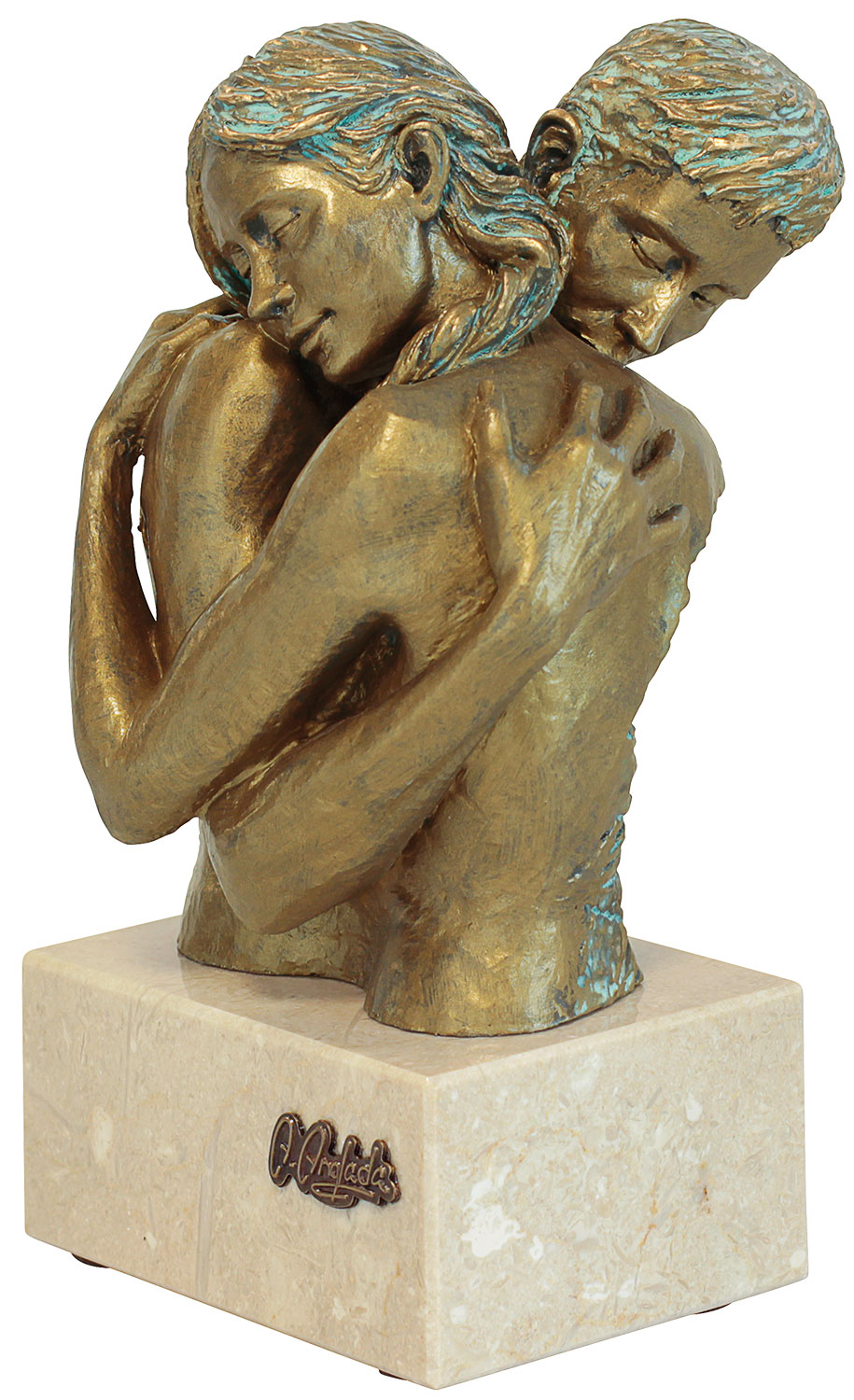 Angeles Anglada: Skulptur ‚Idyll‘, Kunstguss Steinoptik