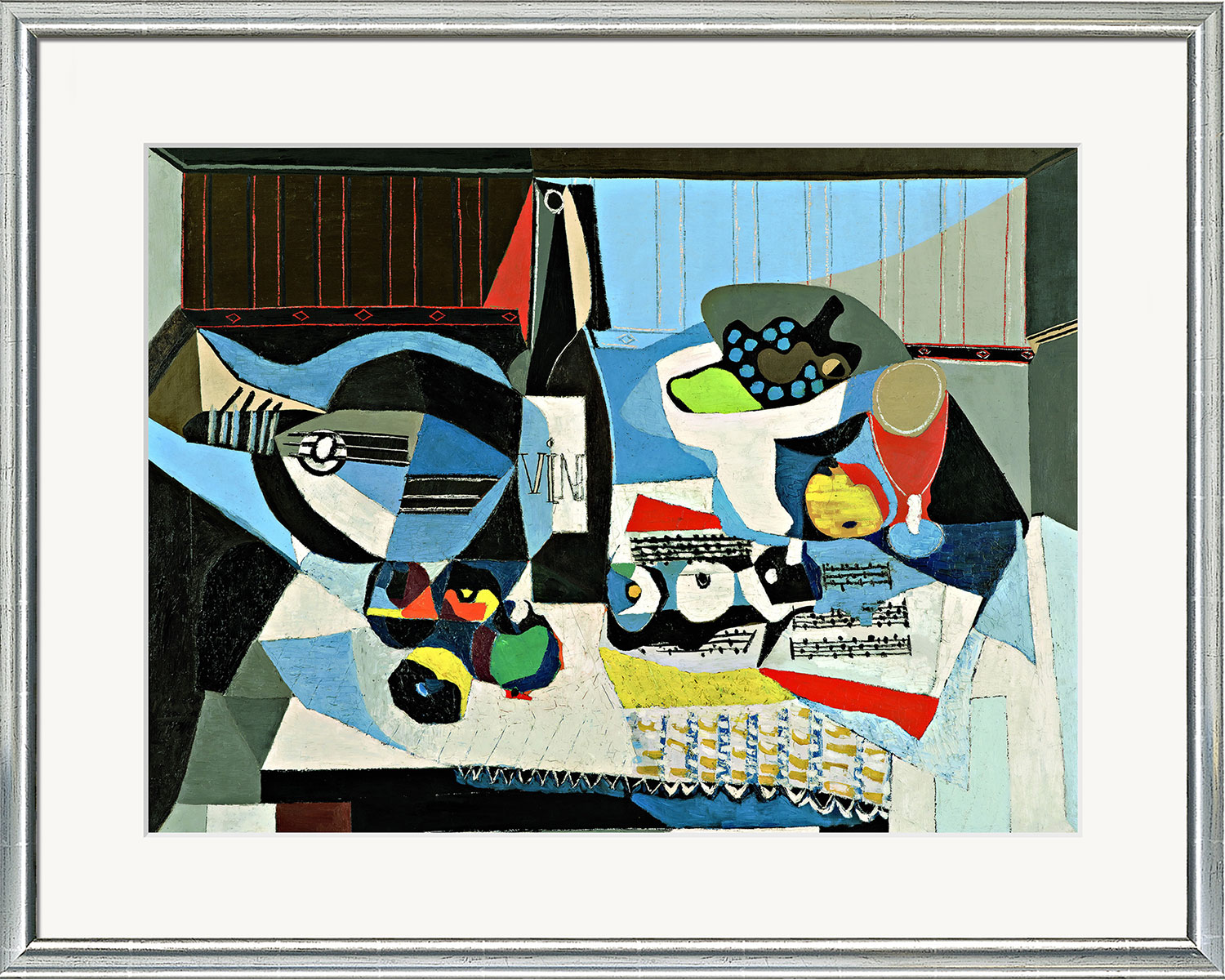 Pablo Picasso: Bild ‚Die Weinflasche‘ (1926), gerahmt
