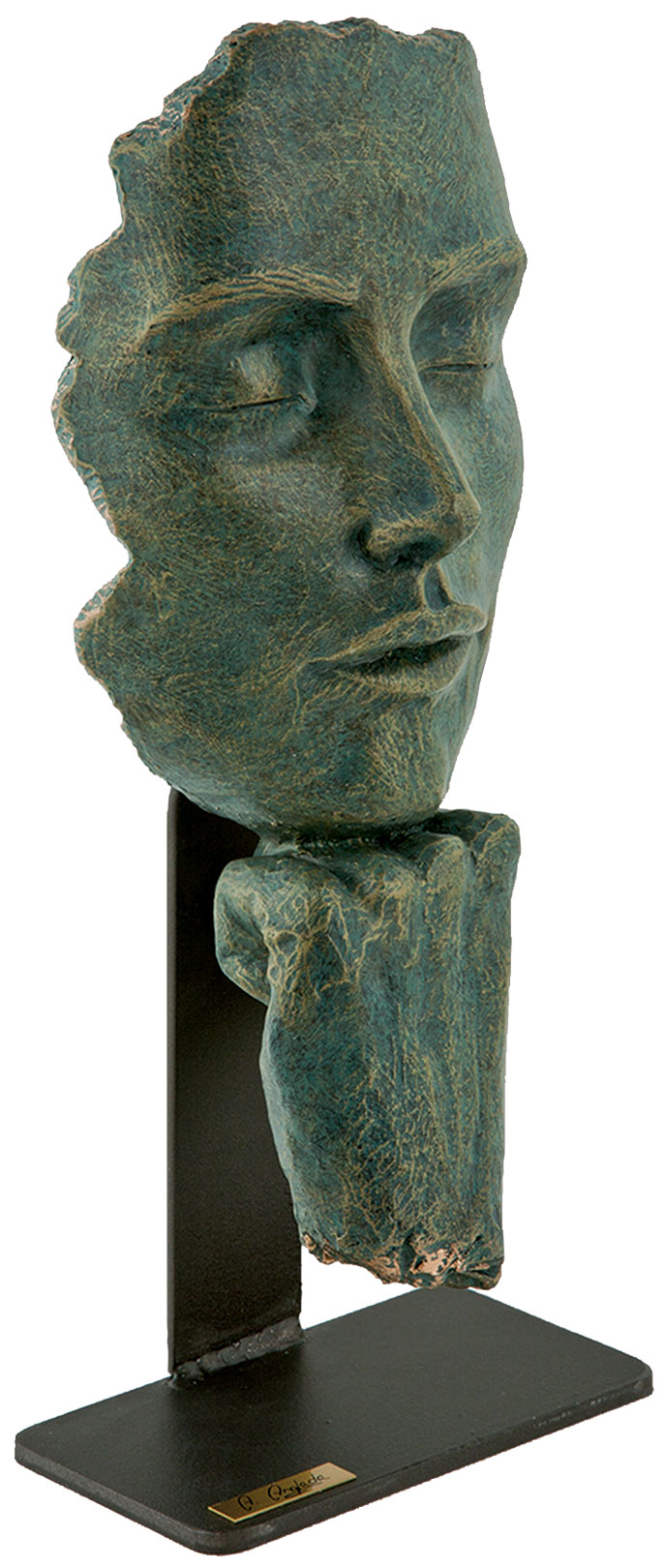 Angeles Anglada: Skulptur ‚Pause‘, Kunstguss Steinoptik