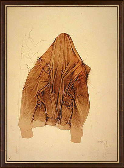 Bruno Bruni: Bild ‚Stillleben mit Jacke‘ (1987), gerahmt