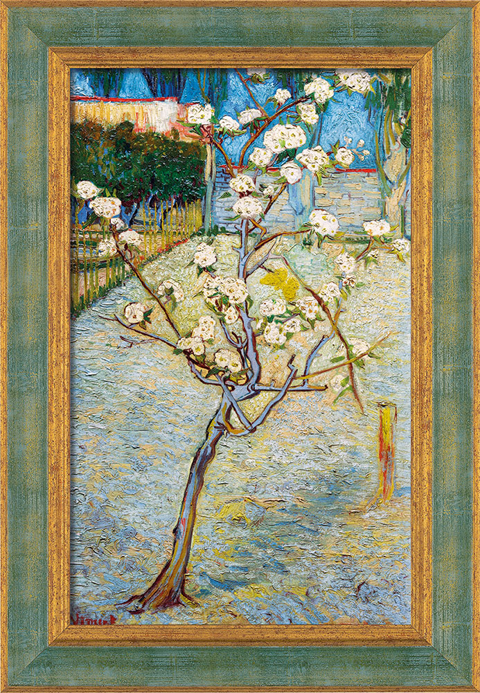 Vincent van Gogh: Bild ‚Blühender Birnbaum‘ (1888), gerahmt