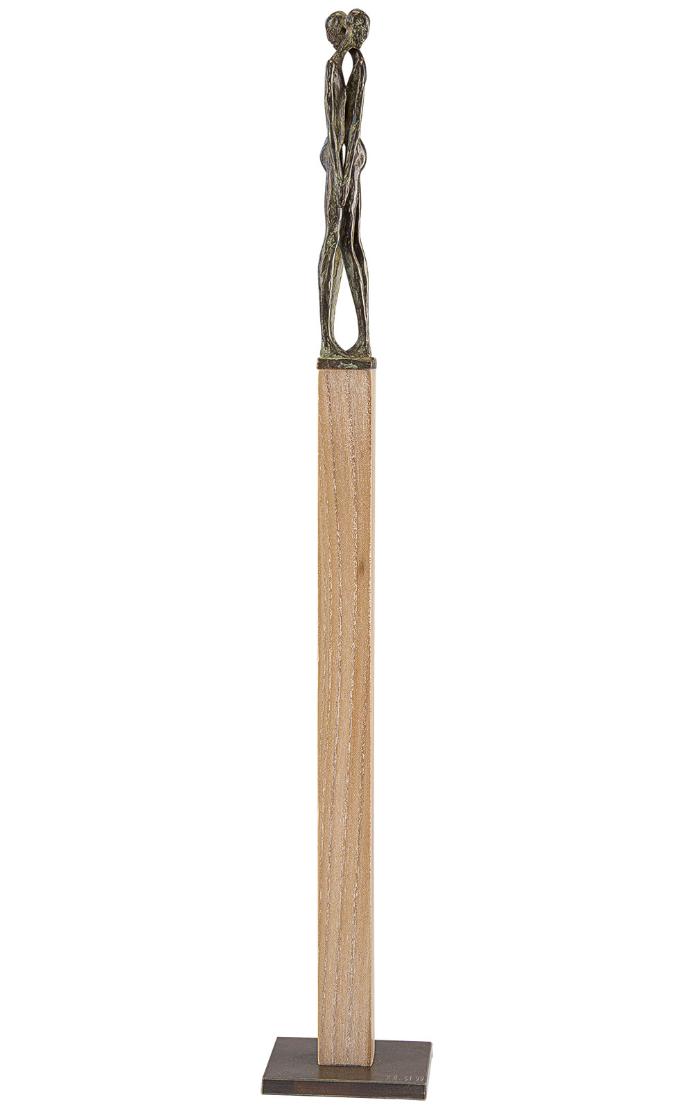 Sergio Burcialo: Skulptur ‚Verbundenheit‘, Bronze auf Holzstele