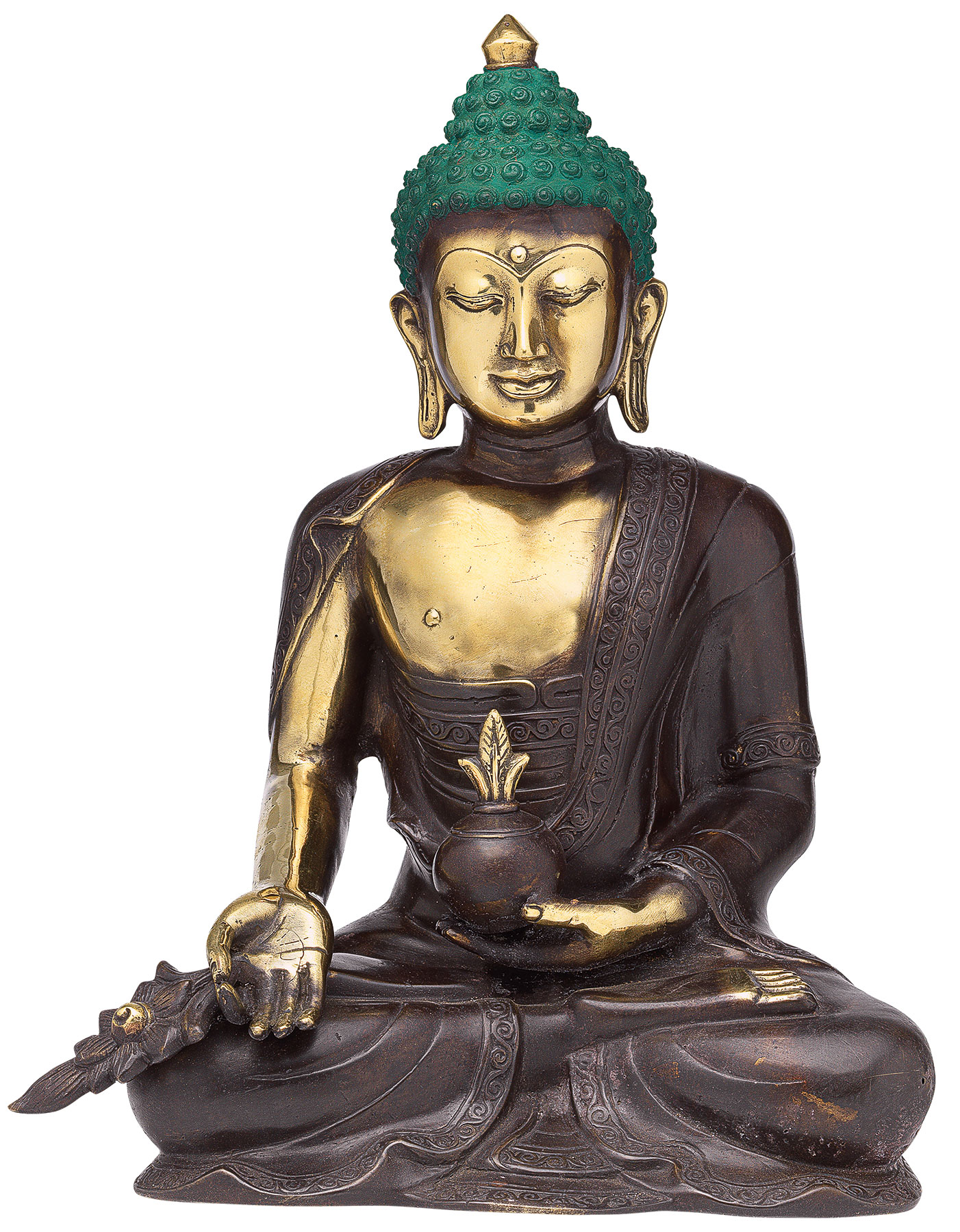 Skulptur ‚Meditierender Buddha‘, Bronze