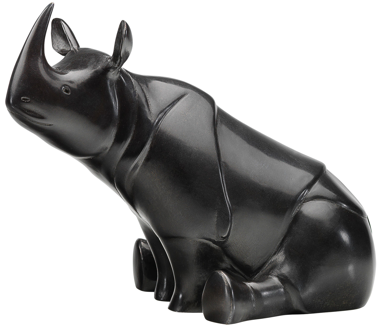 Evert den Hartog: Skulptur ‚Nashorn‘, Bronze grau/schwarz