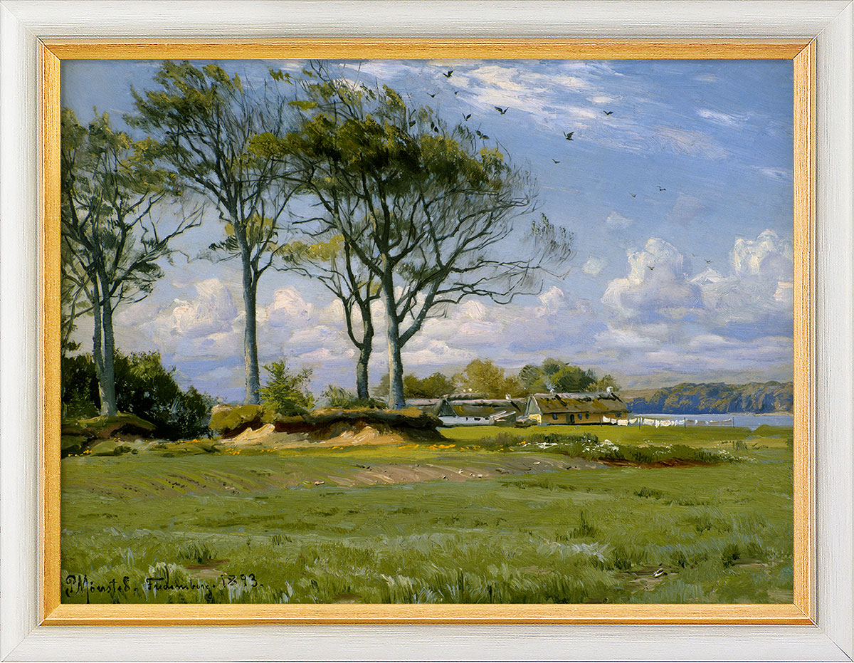 Peder Mork Mönsted: Bild ‚Frühlingslandschaft‘ (1893), gerahmt