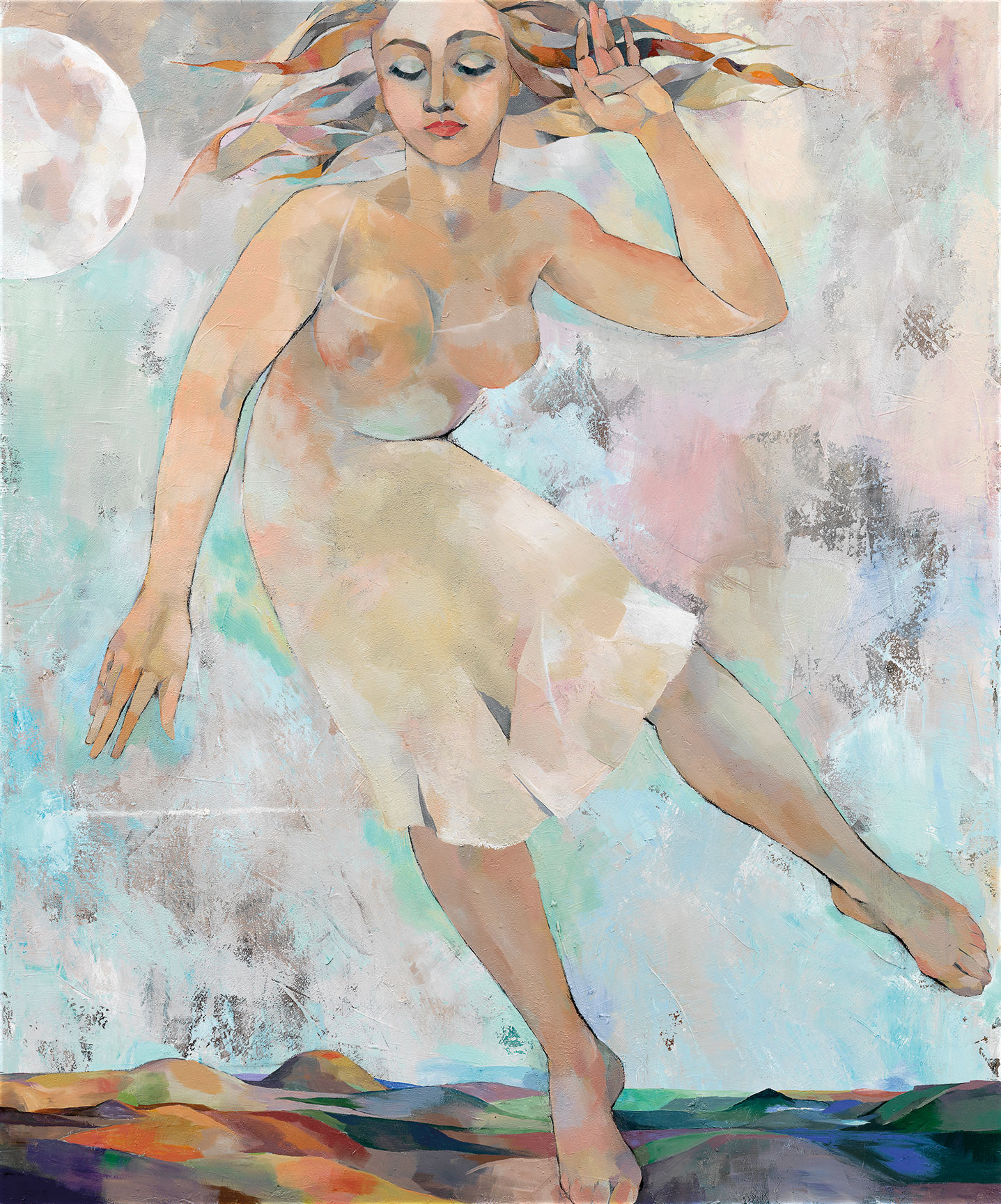 Marina Krasnitskaya: Bild ‚Illusion‘ (2018), auf Keilrahmen