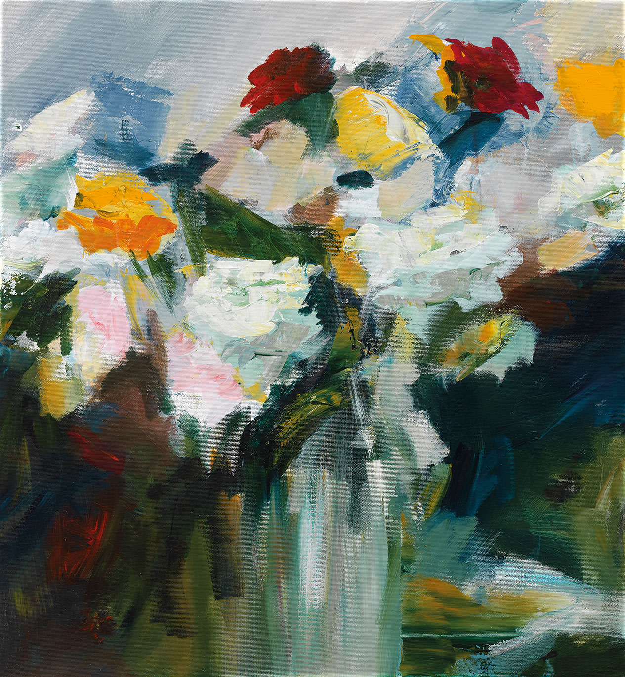 Robert Hettich: Bild ‚Blumen‘ (2015), auf Keilrahmen