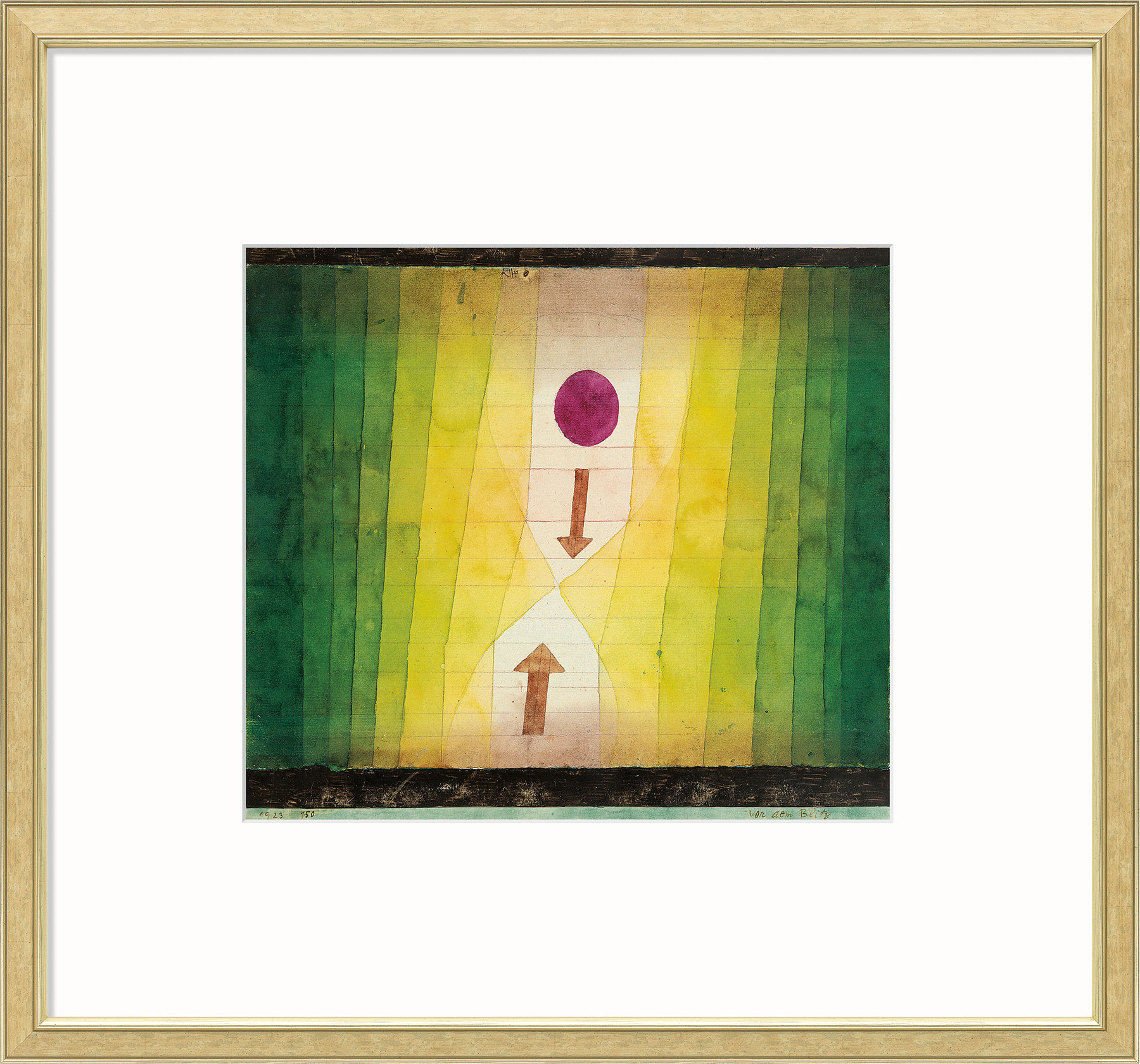 Paul Klee: Bild ‚Vor dem Blitz‘ (1923), gerahmt