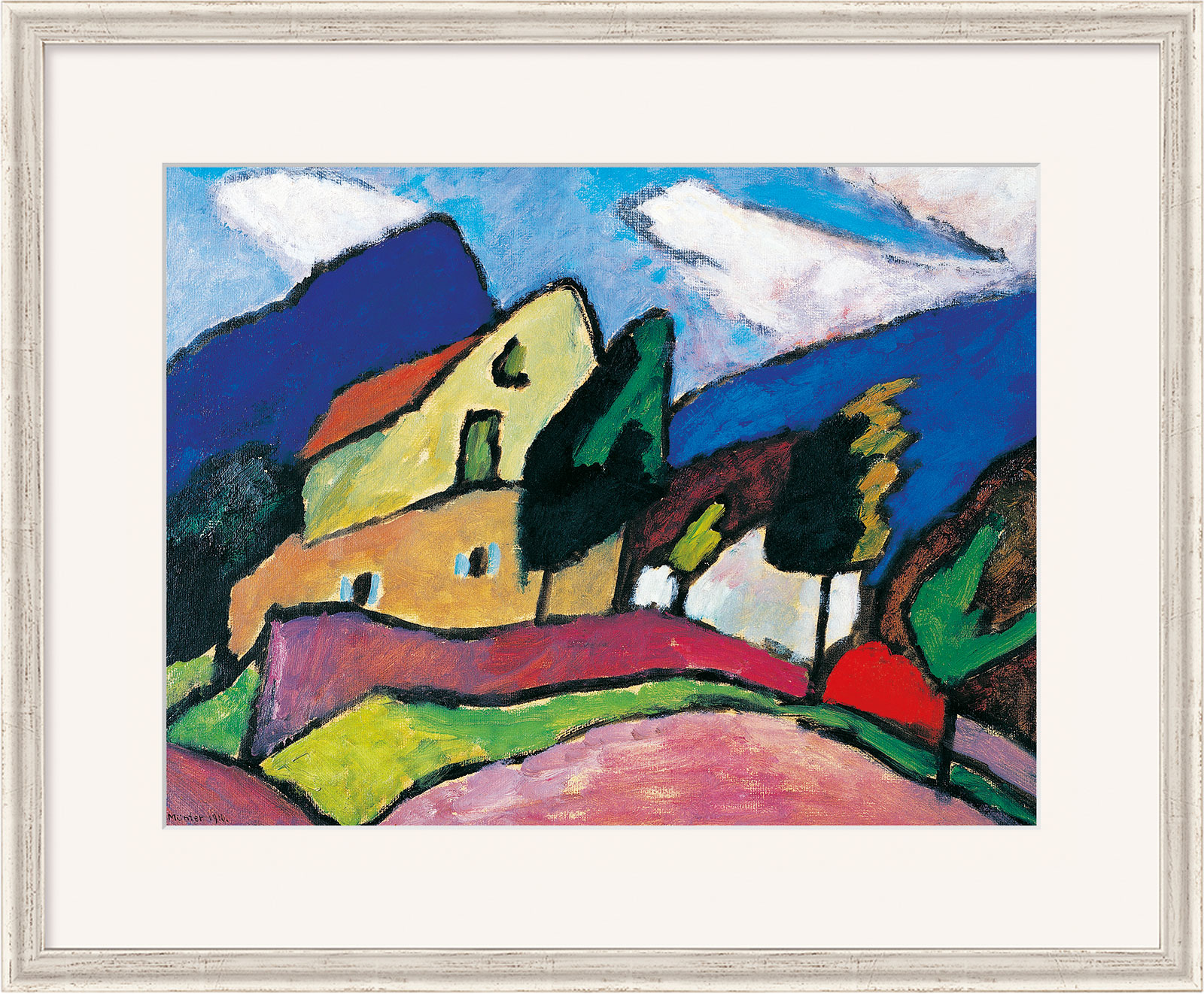 Gabriele Münter: Bild ‚Wind und Wolken‘ (1910), gerahmt