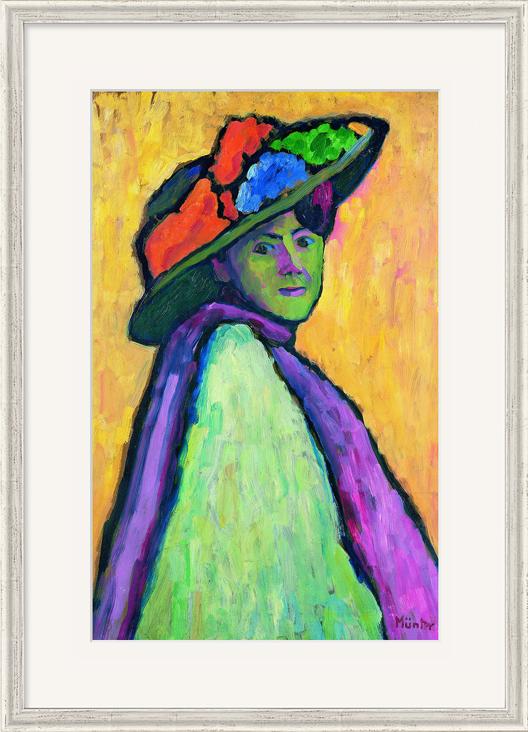 Gabriele Münter: Bild ‚Bildnis Marianne von Werefkin‘ (1909), gerahmt
