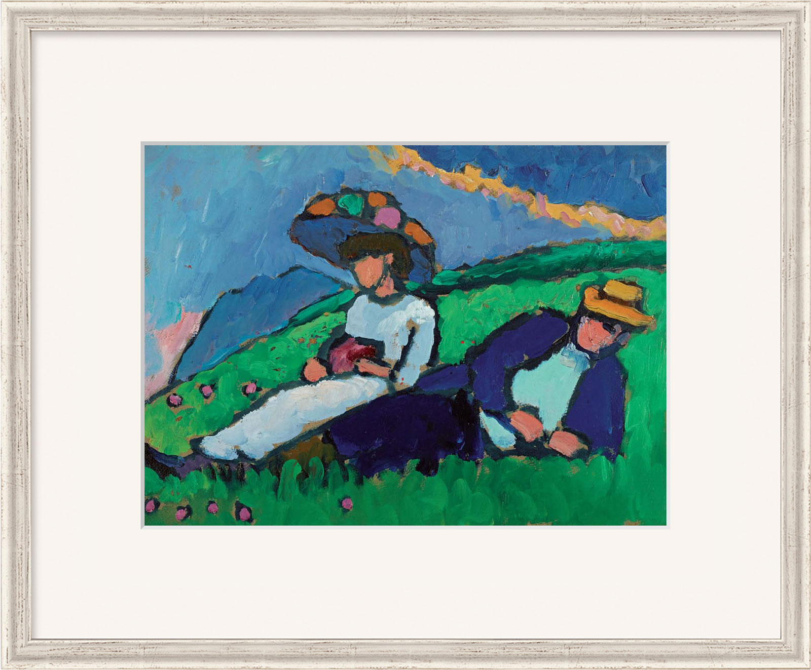 Gabriele Münter: Bild ‚Jawlensky und Werefkin‘ (1909), gerahmt