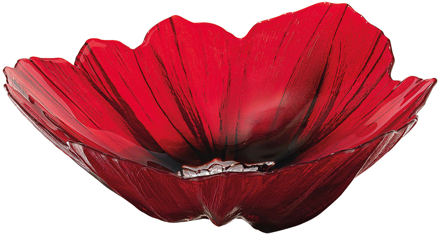 Mats Jonasson: Glasschale ‚Mohnblüte‘ (mittelgroß, Ø 19,5 cm)