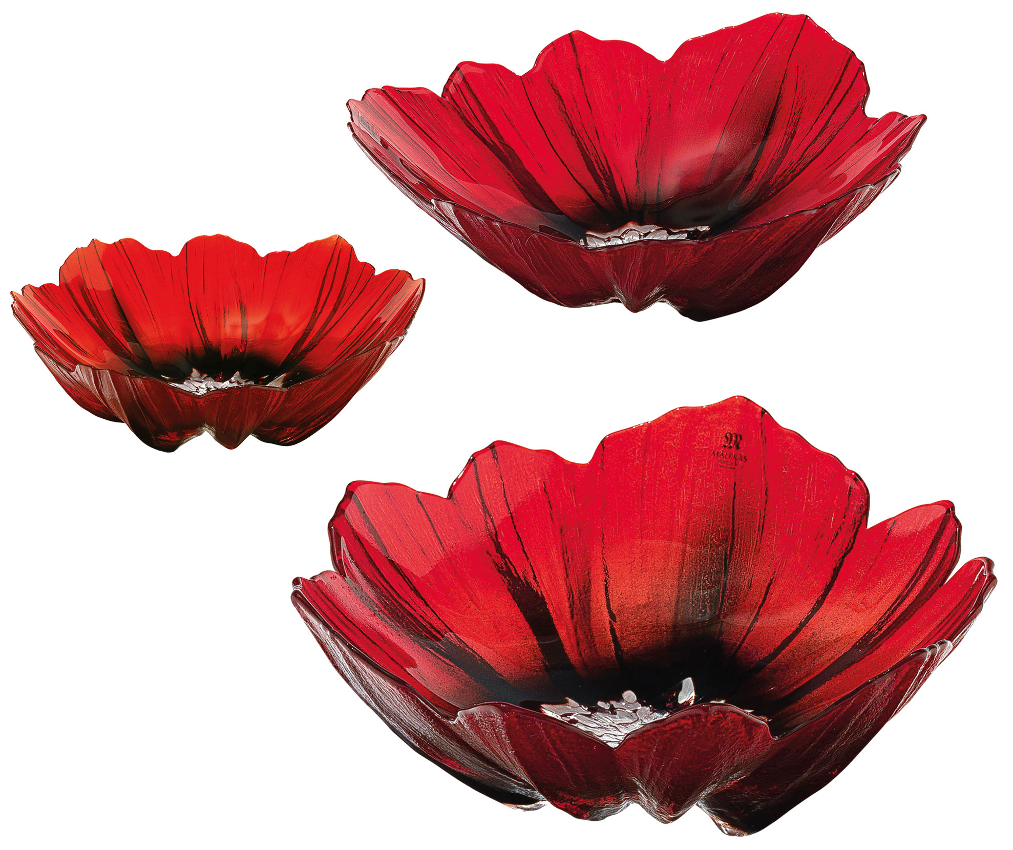 Mats Jonasson: 3 Glasschalen ‚Mohnblüte‘ im Set