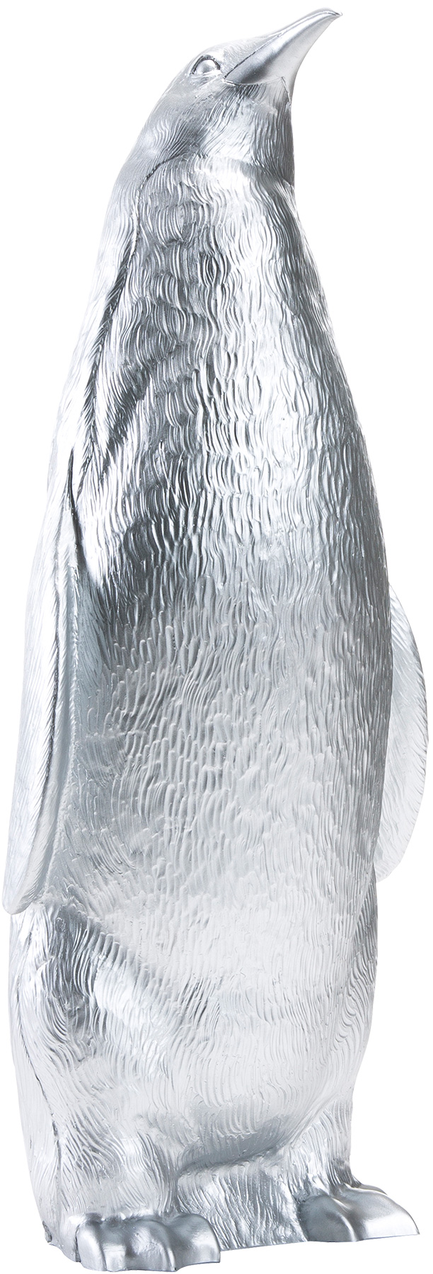 Ottmar Hörl: Skulptur ‚Pinguin II aufrecht‘ (2006), silberfarbene Version