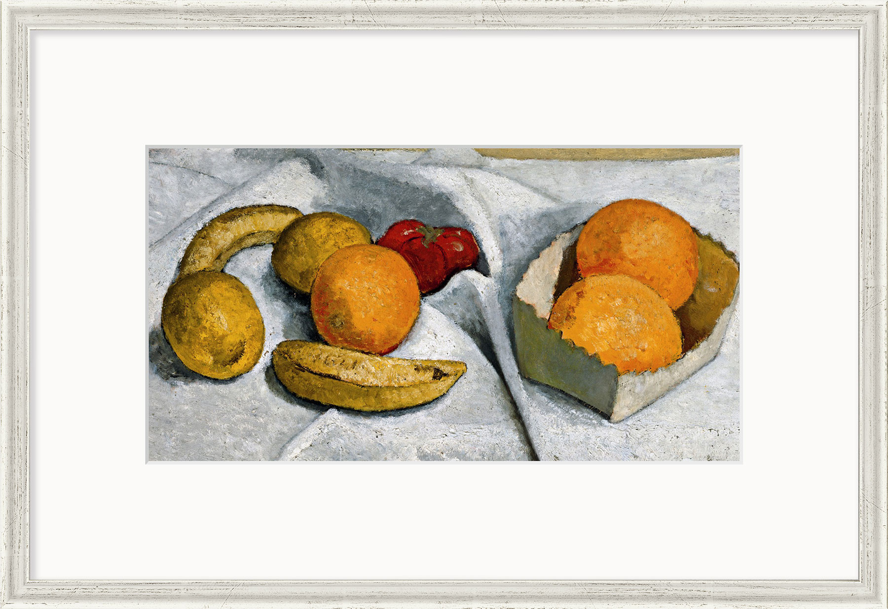 Paula Modersohn-Becker: Bild ‚Stillleben mit Orangen, Bananen, Zitronen und Tomate‘ (1906), gerahmt