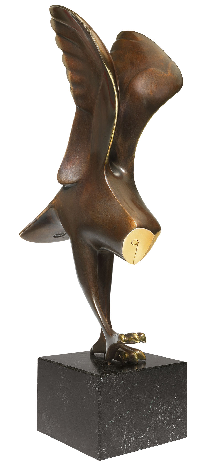 Evert den Hartog: Skulptur ‚Kerkuil (Schleiereule)‘, Reduktion in Bronze