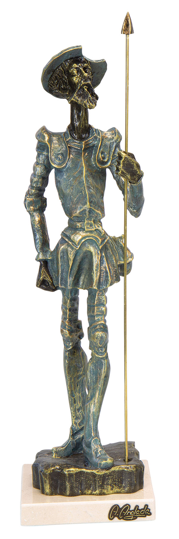 Angeles Anglada: Skulptur ‚Don Quijote‘, Kunstguss Steinoptik