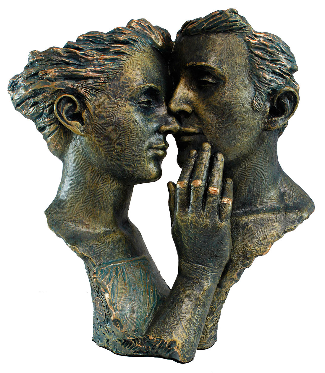 Angeles Anglada: Skulptur ‚Hingebung‘, Kunstguss Steinoptik