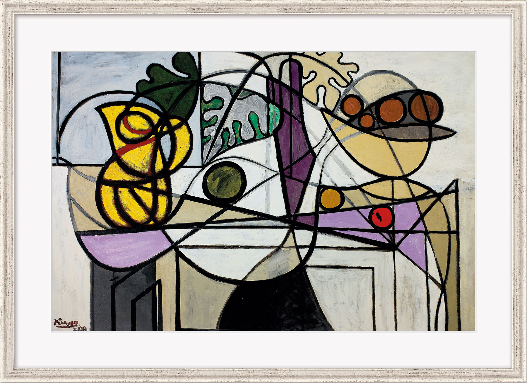 Pablo Picasso: Bild ‚Krug und Obstschale‘ (1931), gerahmt