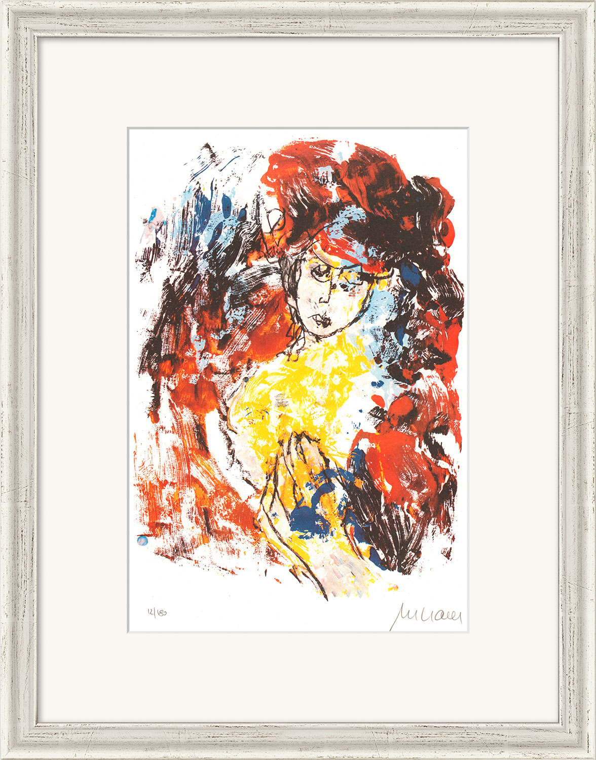 Armin Mueller-Stahl: Bild ‚Frau mit Hut‘ (2018), gerahmt