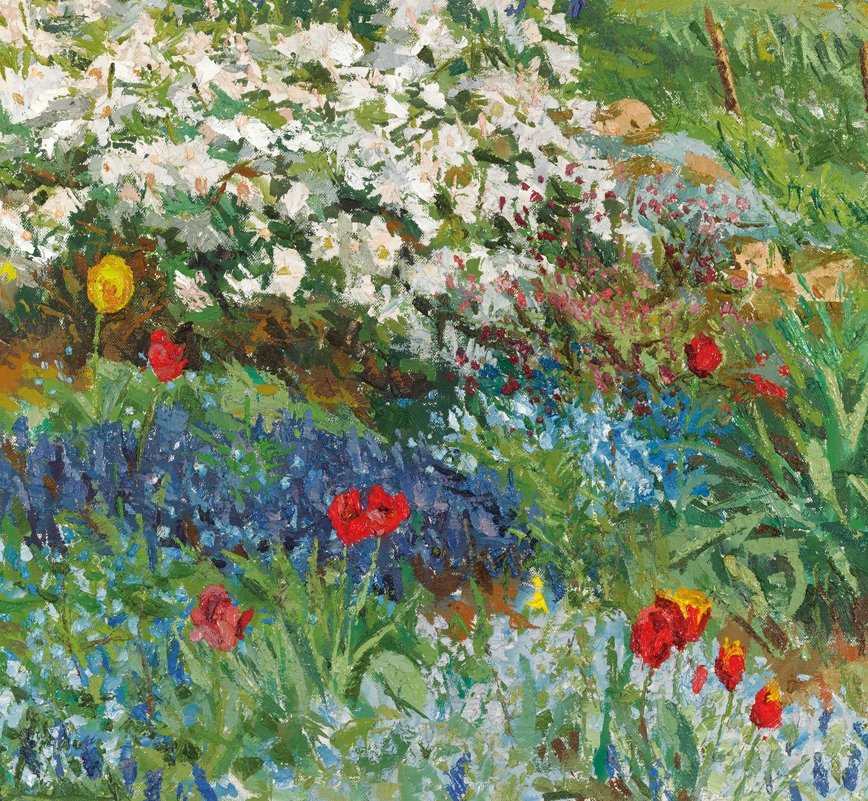 Jochen Fiedler: Bild ‚Vorgarten im Mai‘ (2015), auf Keilrahmen