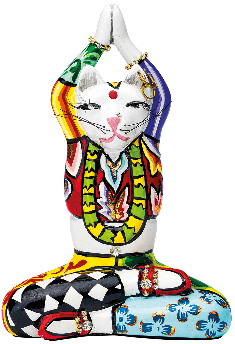Tom’s Drag: Skulptur ‚Yogakatze Swami‘, Kunstguss