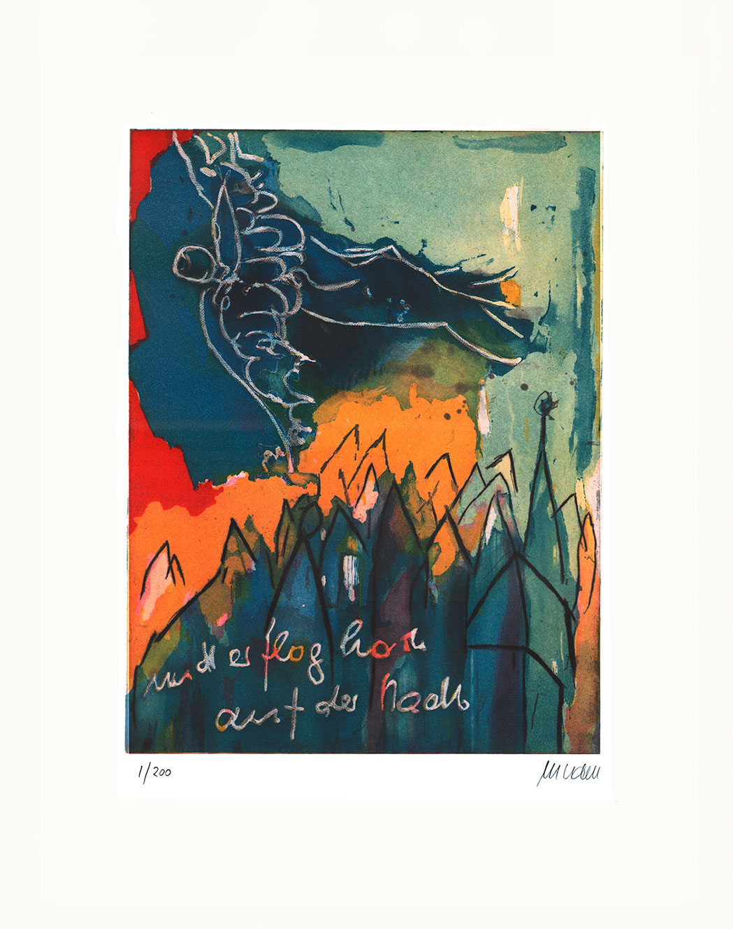 Armin Mueller-Stahl: Bild ‚Er flog hoch auf der Stadt‘ (2019), ungerahmt