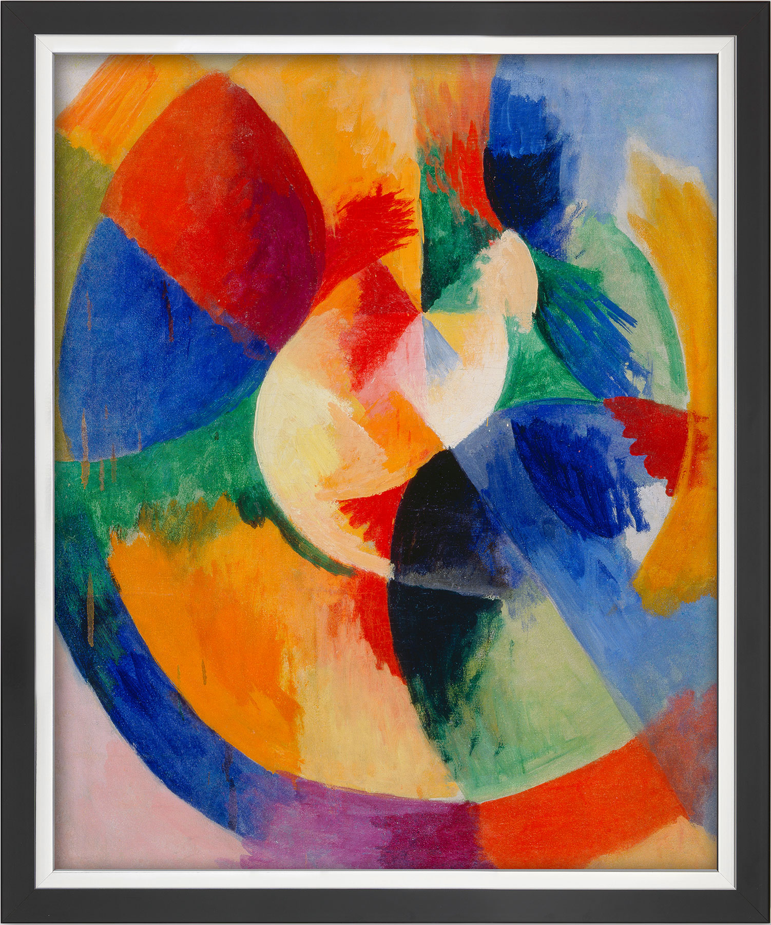 Robert Delaunay: Bild ‚Kreisformen, Sonne (Formes circulaires, soleil)‘ (1912/13), gerahmt