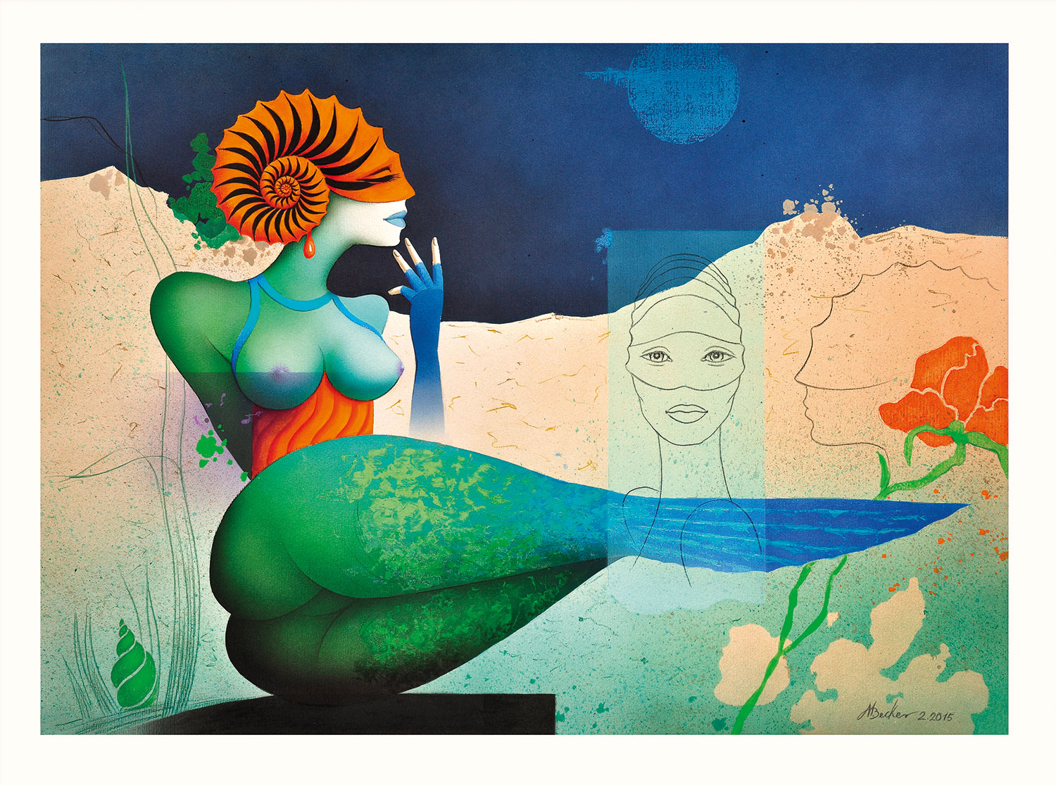 Michael Becker: Bild ‚Ammonite in Gedanken‘ (2015), ungerahmt