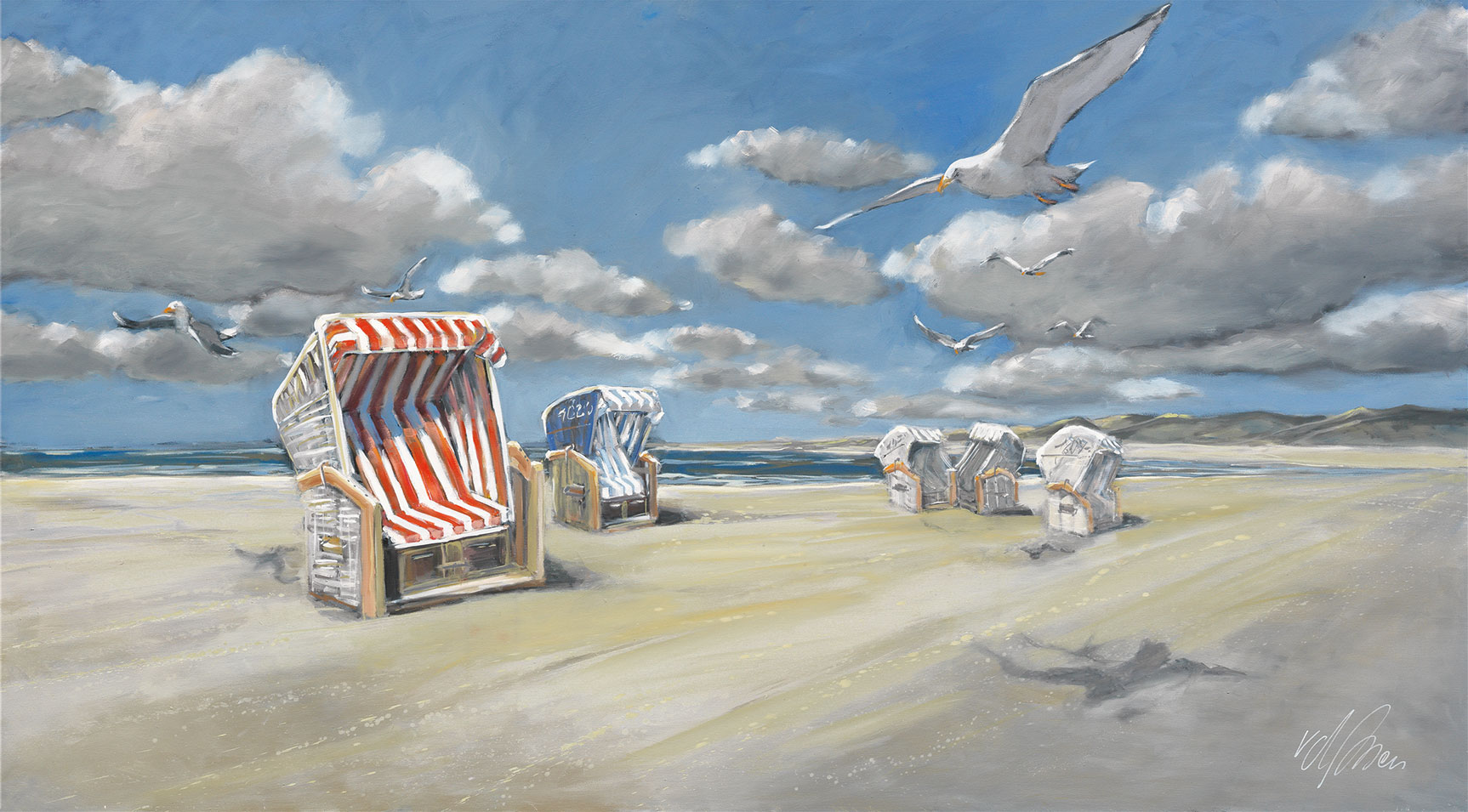 Nikolaus von der Assen: Bild ‚Morgenrunde‘ (2018), auf Keilrahmen