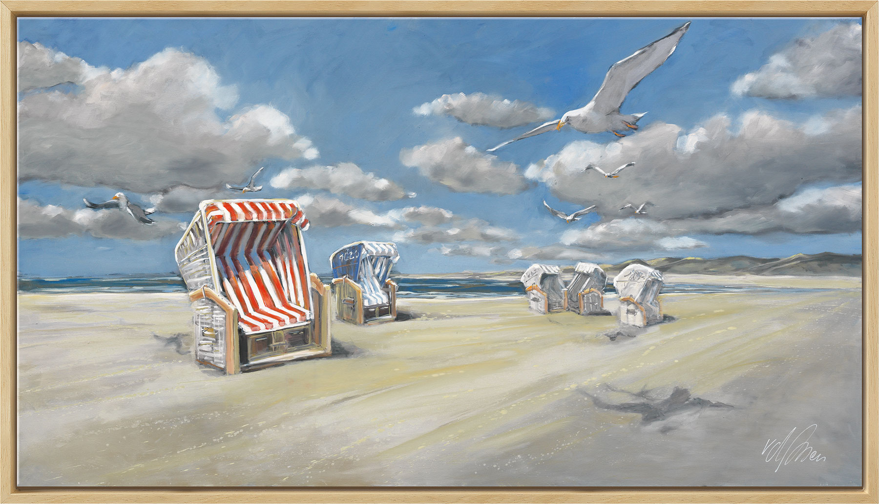 Nikolaus von der Assen: Bild ‚Morgenrunde‘ (2018), gerahmt