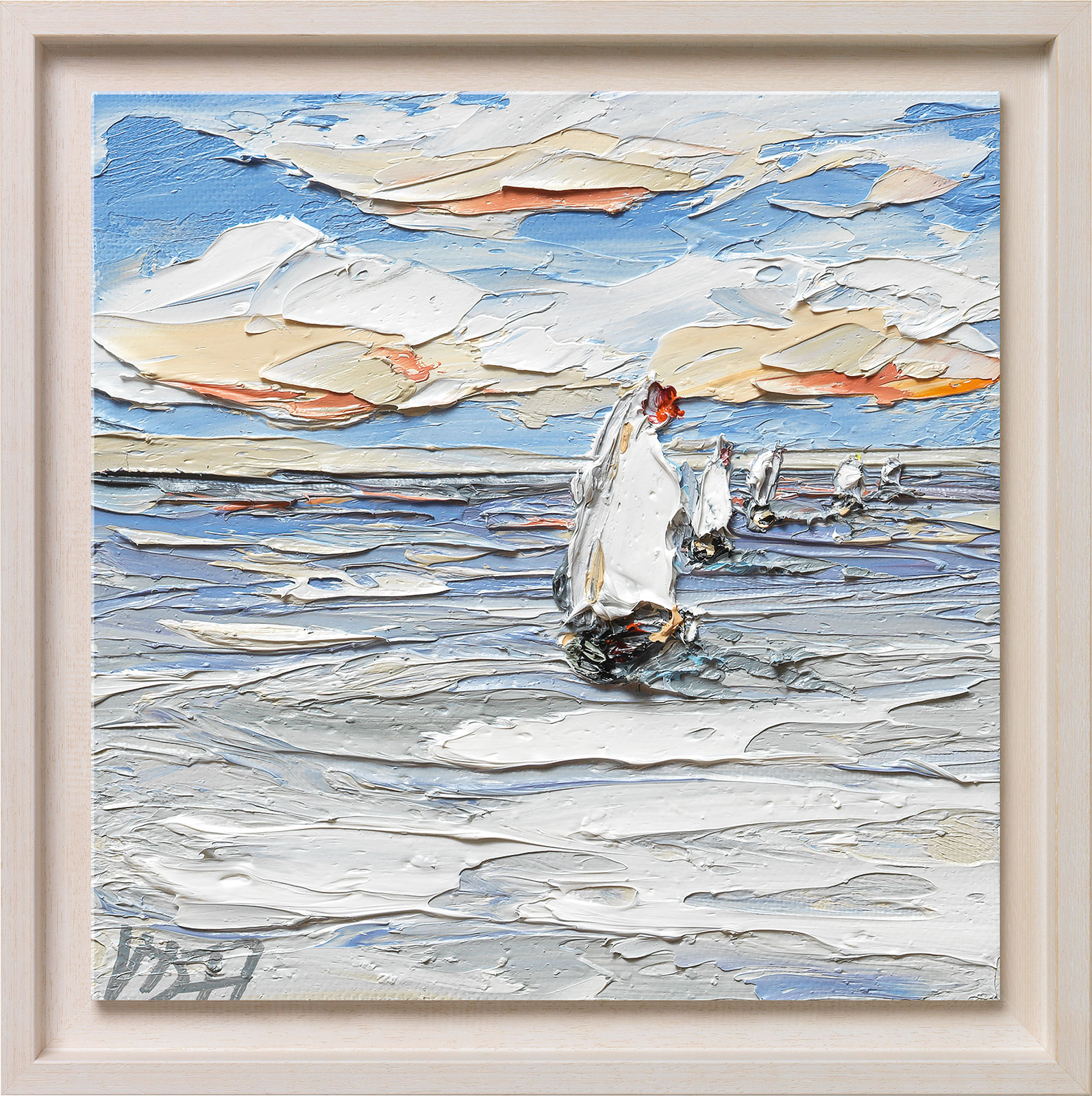 Nikolaus von der Assen: Bild ‚Sailing Boats II‘ (2016), Version weiß gerahmt