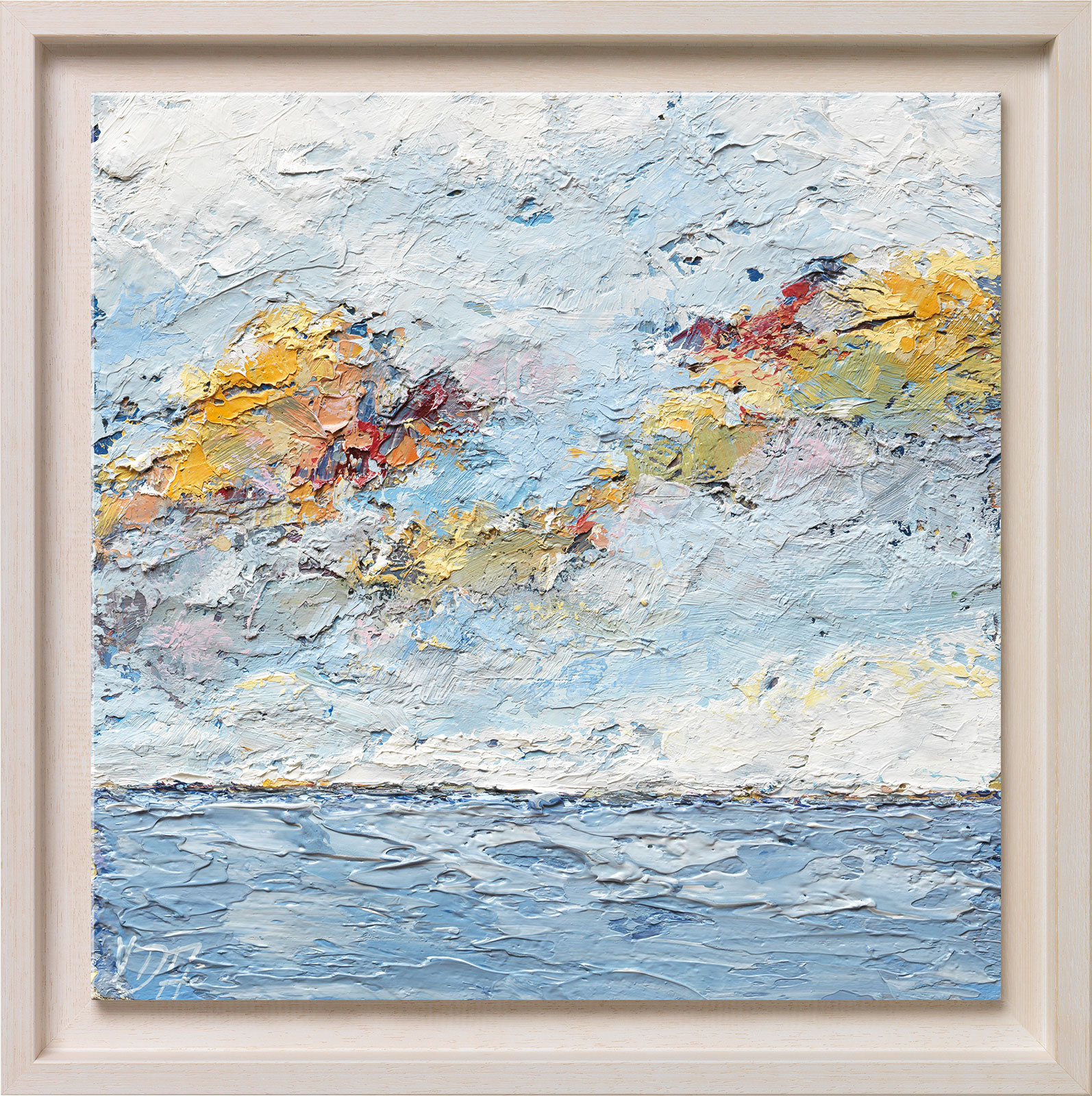 Nikolaus von der Assen: Bild ‚Wolkenspiel II‘ (2017), Version weiß gerahmt